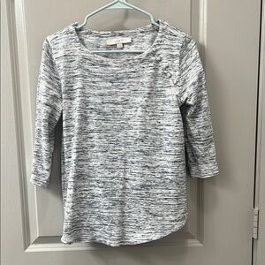 LOFT Gray 3/4 Sleeve Shirt